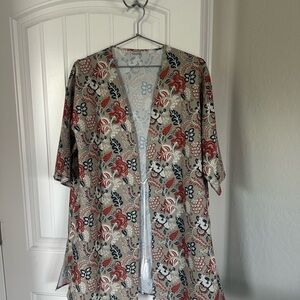 Summer & Rose Patterned Tunic - Red, Black, Cream